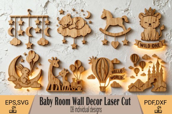 Download Nursery Wall Decor Laser Cut Bundle - Laser cut Collection