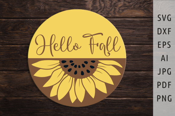 Download Hello Fall Svg Fall Door Sign Svg Round - Hello fall svg Collection