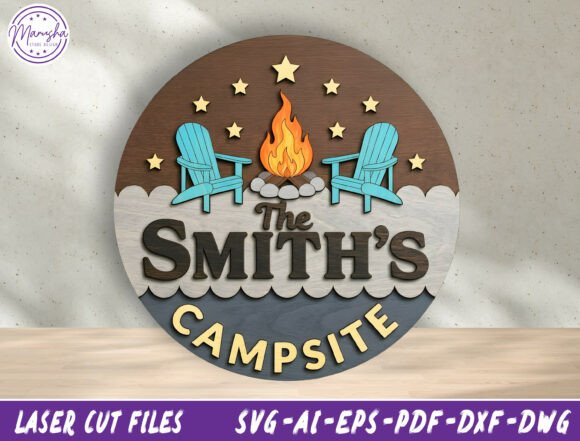 Download Campsite Layered Sign Laser Cut File Svg - Laser cut Collection