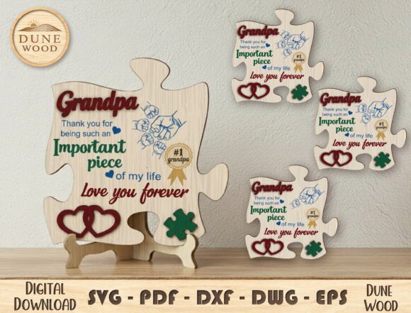 Download Grandpa Puzzle Sign Laser Cut File - Laser cut Collection