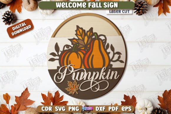 Download Welcome Fall Sign Laser Cut Design - Laser cut Collection