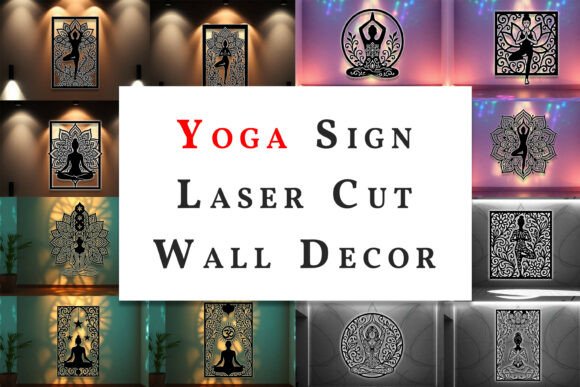 Download Yoga Sign Laser Cut Wall Art SVG Bundle - Laser cut Collection