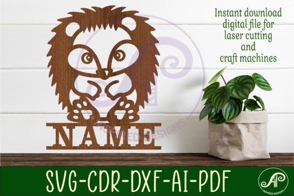 Download Hedgehog Name Sign SVG Laser Cut - Laser cut Collection