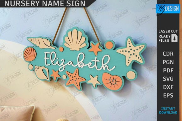 Download Nursery Name Sign Laser Cut | Home Decor - Laser cut Collection