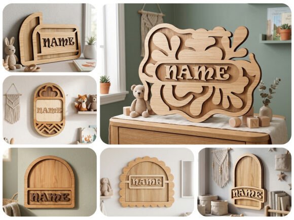 Download Laser Cut Layered Arch Nursery Name Sign - Laser cut Collection