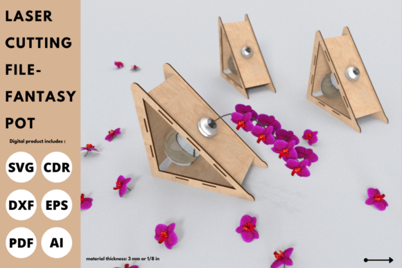 Download Fantasy Flower Pot File | Svg Laser Cut - Laser cut Collection