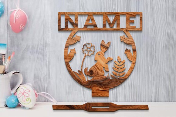 Download Easter Stands Name Sign Laser Cut SVG - Laser cut Collection