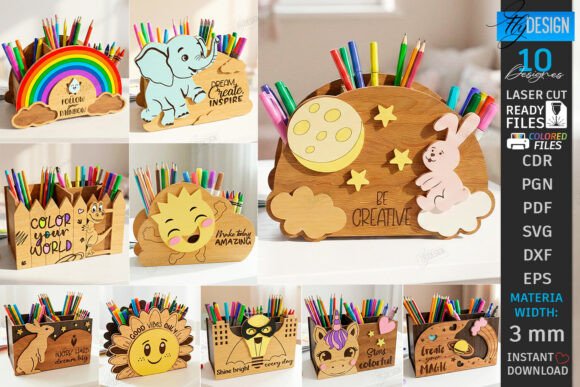 Download Desk Organizers Laser Cut Bundle | CNC - Laser cut Collection