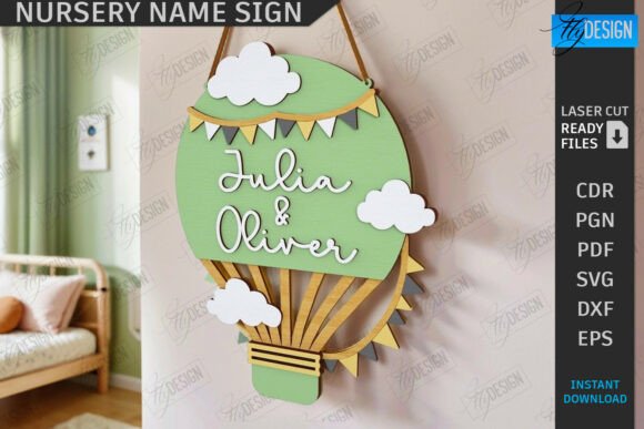 Download Nursery Name Sign Laser Cut | Home Decor - Laser cut Collection