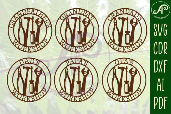 Download 6 Workshop Signs SVG Laser Cut Files - Laser cut Collection