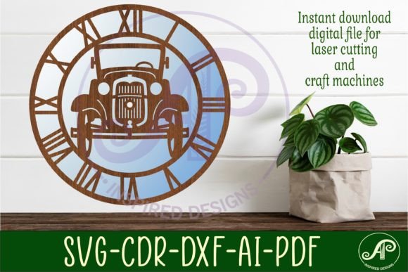 Download Vintage Car Wall Clock Laser Cut Files - Laser cut Collection
