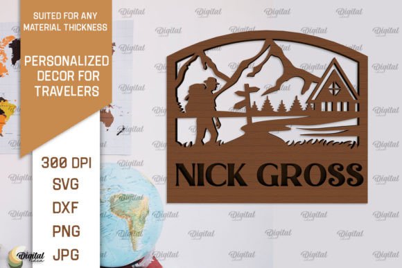 Download Personalized Sign for Traveler Laser Cut - Laser cut Collection