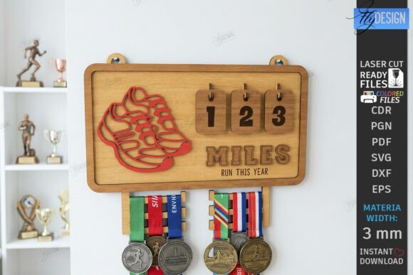 Download Runner Tracker Laser Cut | Medal Holder - Laser cut Collection