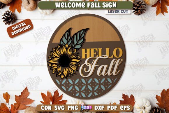 Download Welcome Fall Sign Laser Cut, Farmhouse - Laser cut Collection