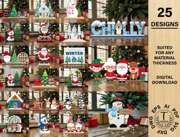 Download 25 Winter Shelf Sitter Laser Cut Files - Laser cut Collection