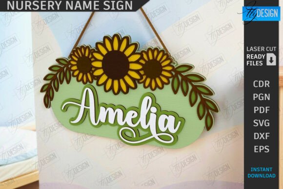 Download Nursery Name Sign Laser Cut | Home Decor - Laser cut Collection